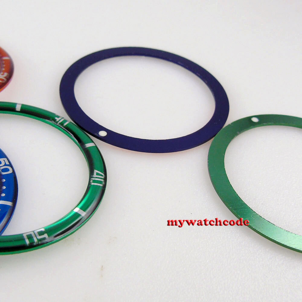Flat 38MM*31.5MM Silver black blue Round Insert Fit SKX007 SKX009