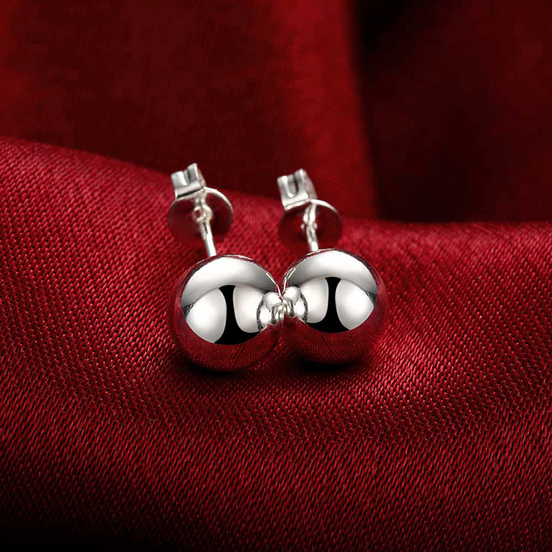 Ladies Alloy Silver Plated Dangle Hoop Earring Ear Studs Fashion Piecing Jewelry