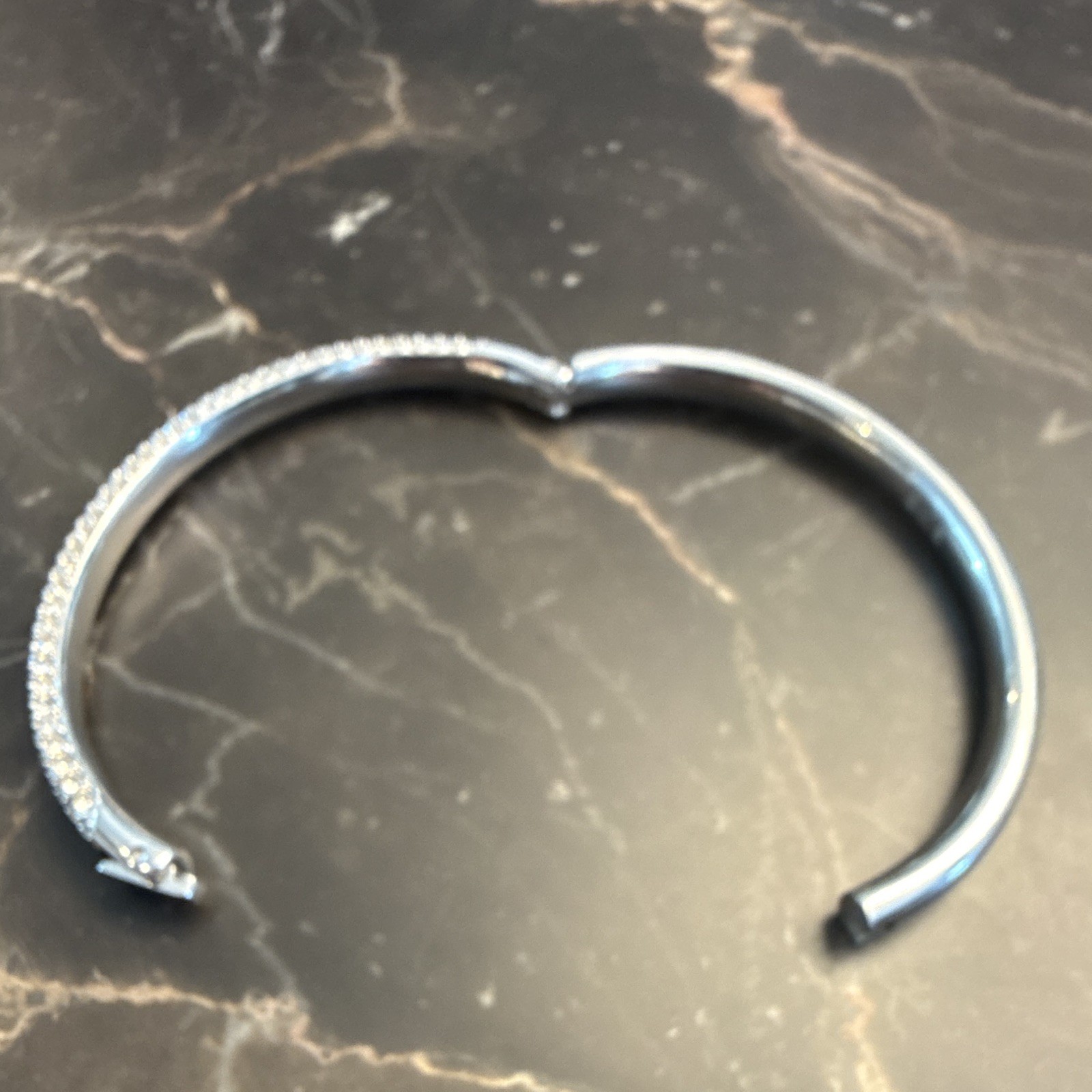 Swarovski Sublima bangle Snow pavé, White, Rhodium plated – Size Small