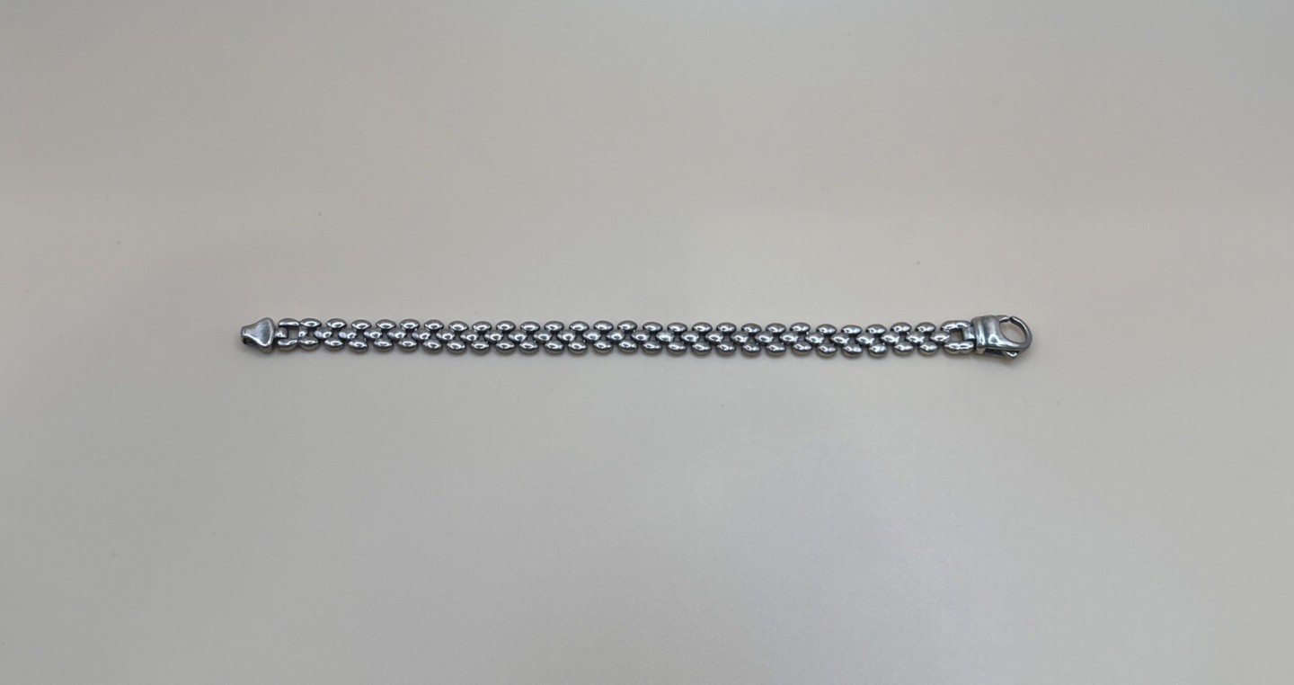 925 Sterling Silver Oval Bead Link Bracelet