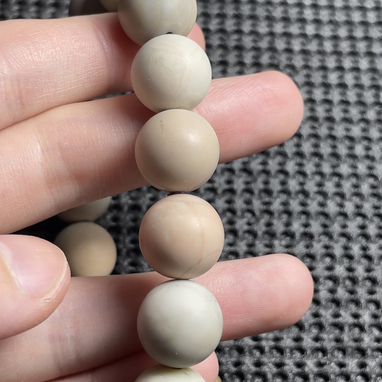 13.5mm 6.69in Matted Natural Alashan Agate Soft Color Bracelet Handmade Jewelry