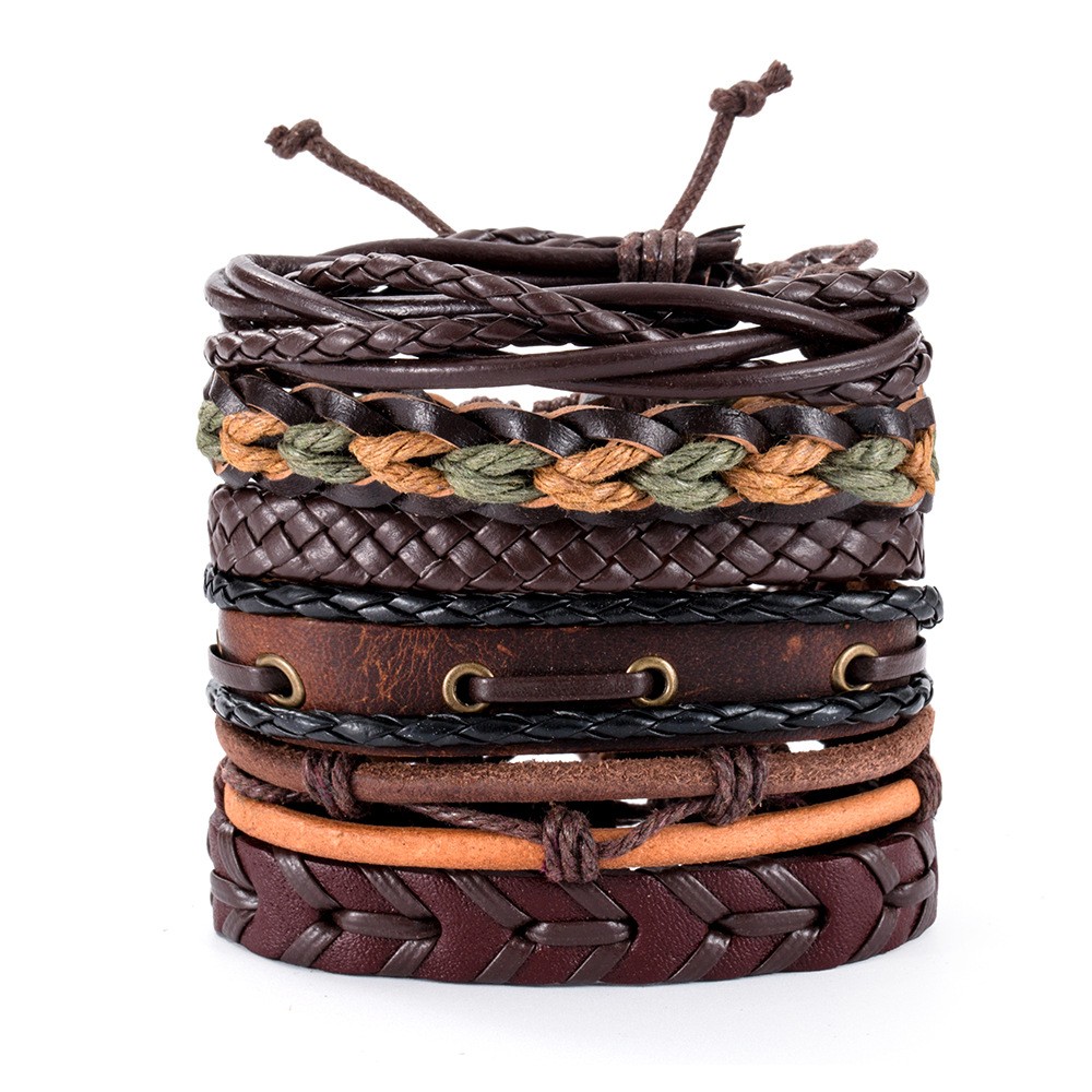 12/30 Wholesale Lot Hot Unisex Handmade Braided PU Leather Bracelet Wristband US