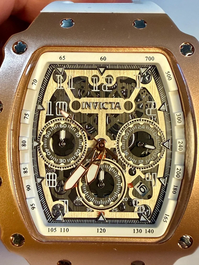 Invicta Racing 69702 -Rose Gold All Day Nitro Gen- 43mm White Dial Chrono Watch