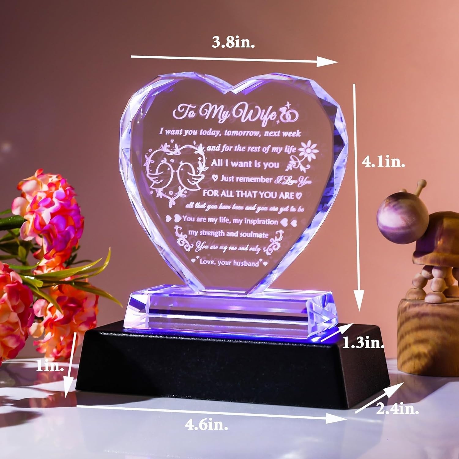 Anniversary Gift For Wife Romantic Anniversary Present For Lover Colorful LED