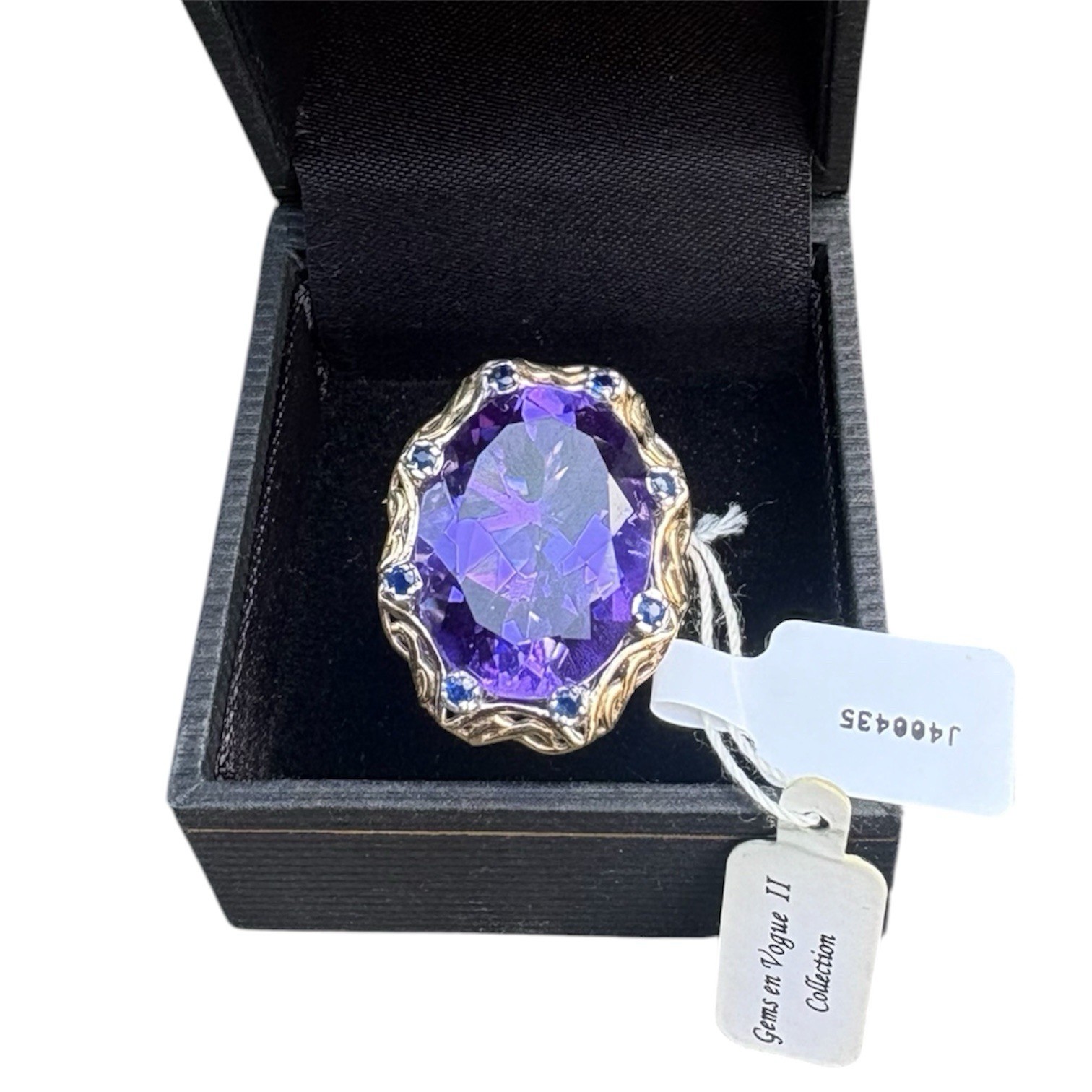 Michael Valitutti Gems en Vogue Amethyst Ring Sterling Silver Palladium Sz 8 NH