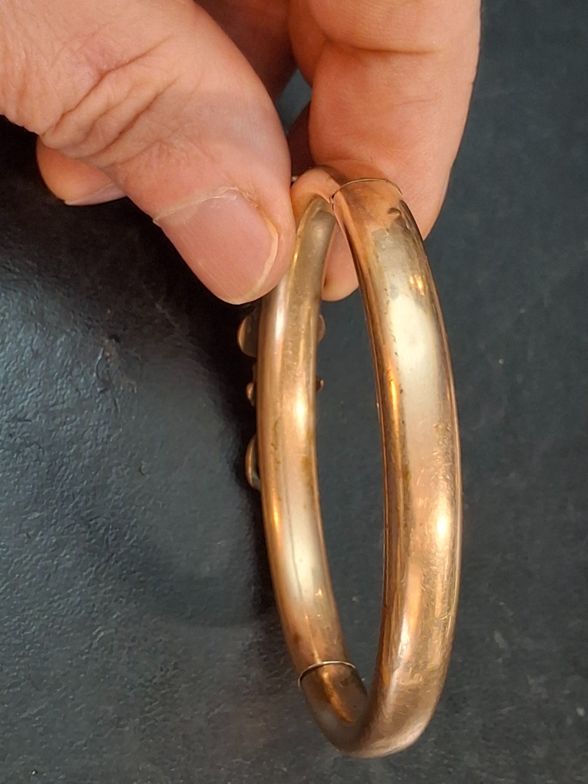 Antique Art Nouveau S.O.Bigney & Co Bangle Bracelet Signed