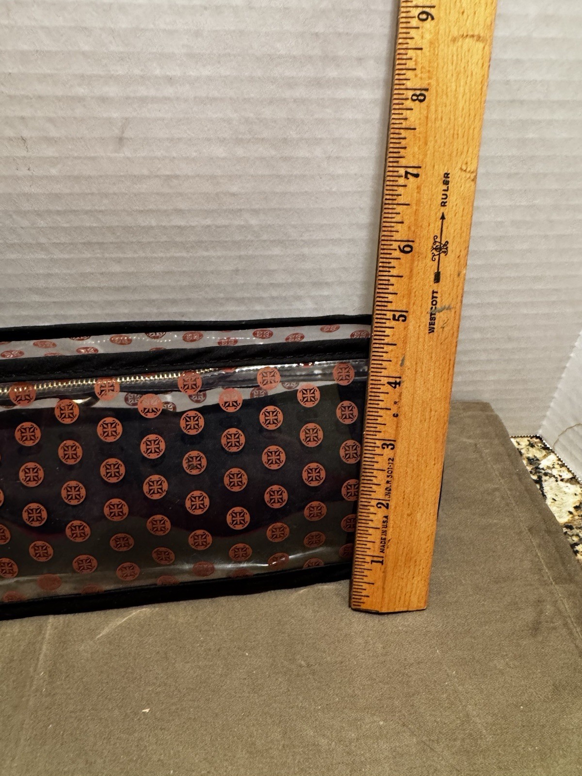 Rustic Cuff Bracelet Travel Case Clear Vinyl Zip Pouch Velvet Pillow