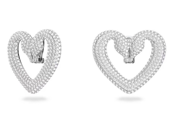 Swarovski Una/Sublima Clip Heart Earrings