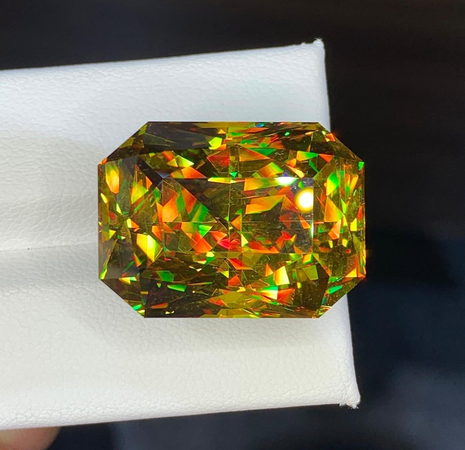 5 Ct Natural Full Fire Sphene Titanite Radiant Cut Loose Gemstone Jewelry