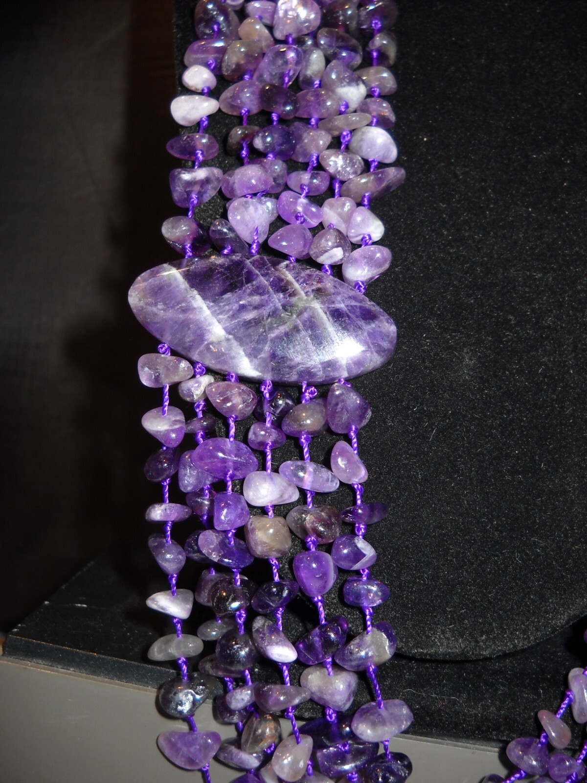 Mine Finds by Jay King Multi-Strand Amethyst Chip Necklace Precious Stone #251