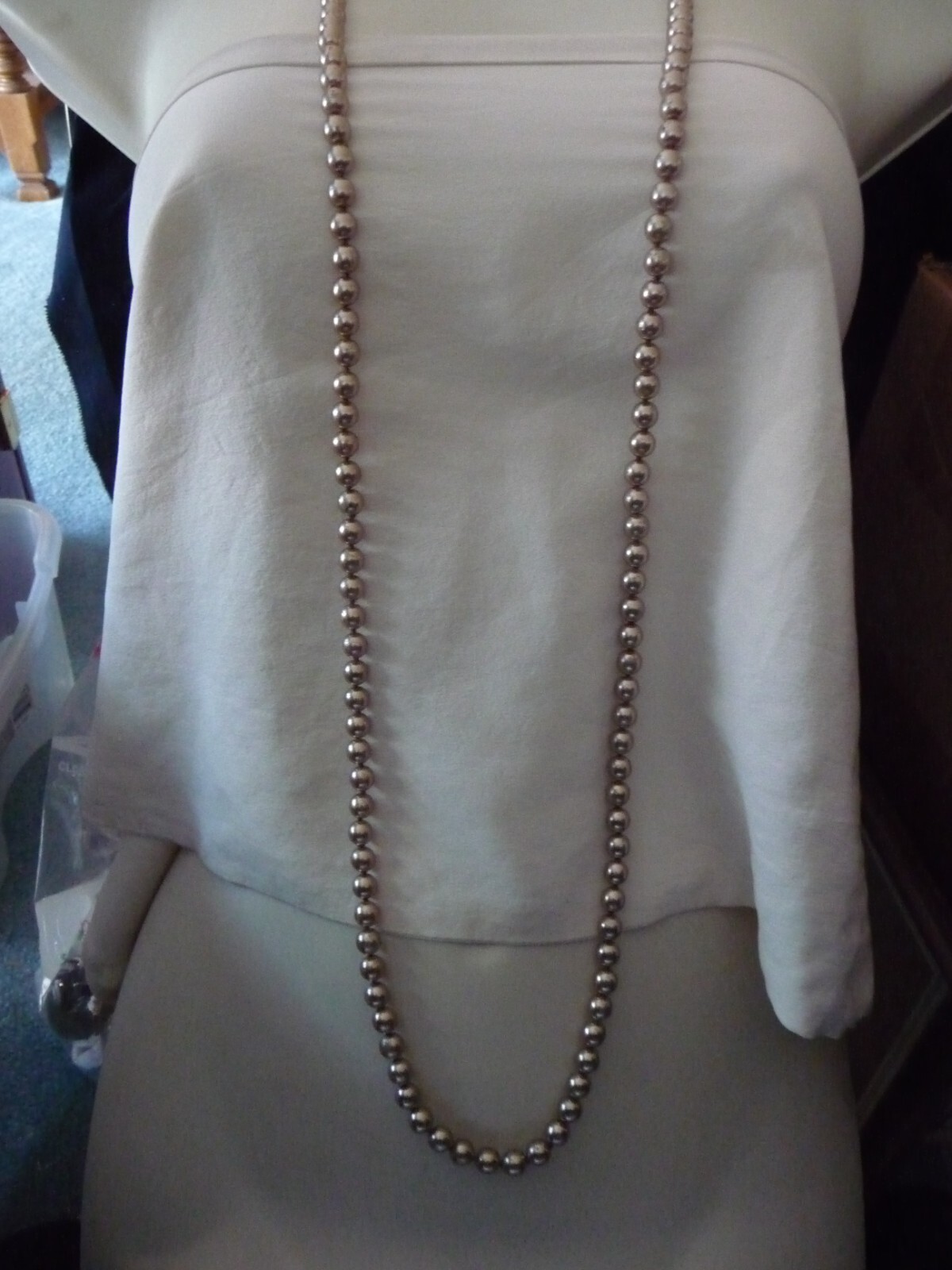 24″ L GOLD TONE AS IS METAL BEADS AS IS NECKLACE #15/5-K
