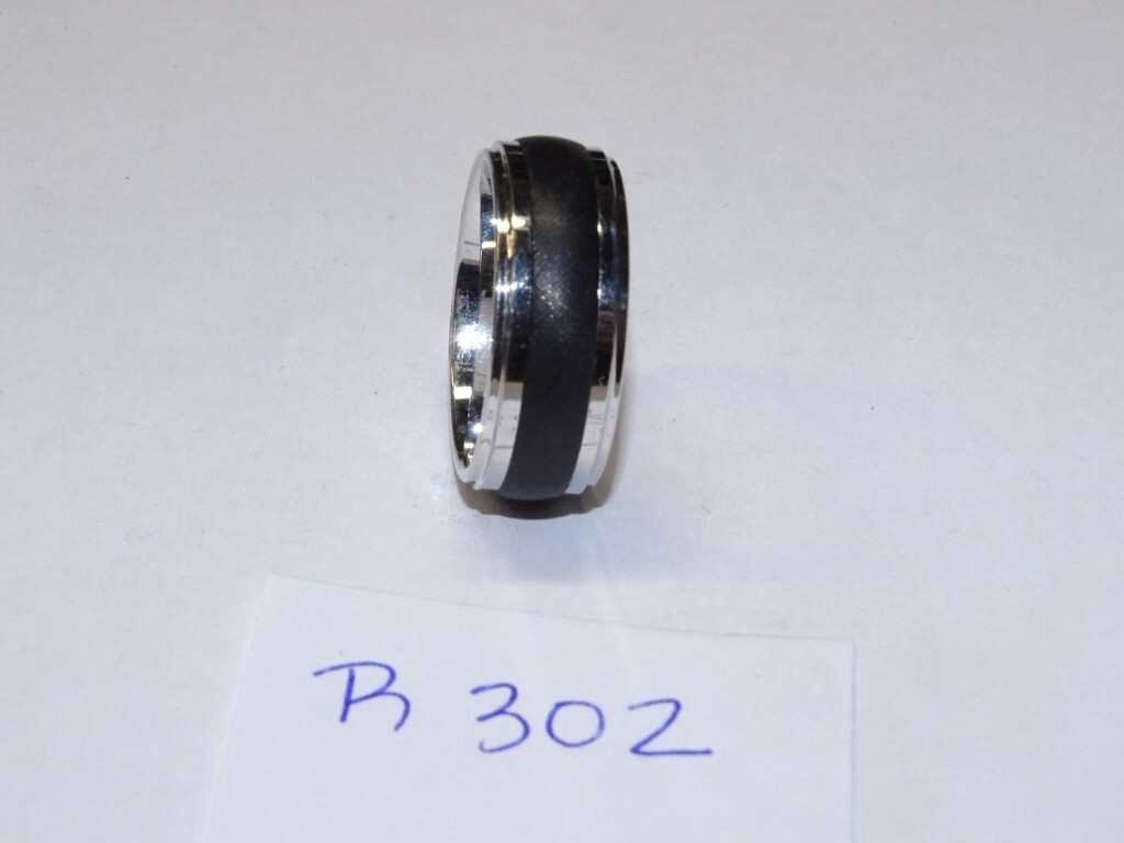 Triton Tungsten Carbide Wedding Ring 9mm Size 10 Silver w/ Black Center #R302