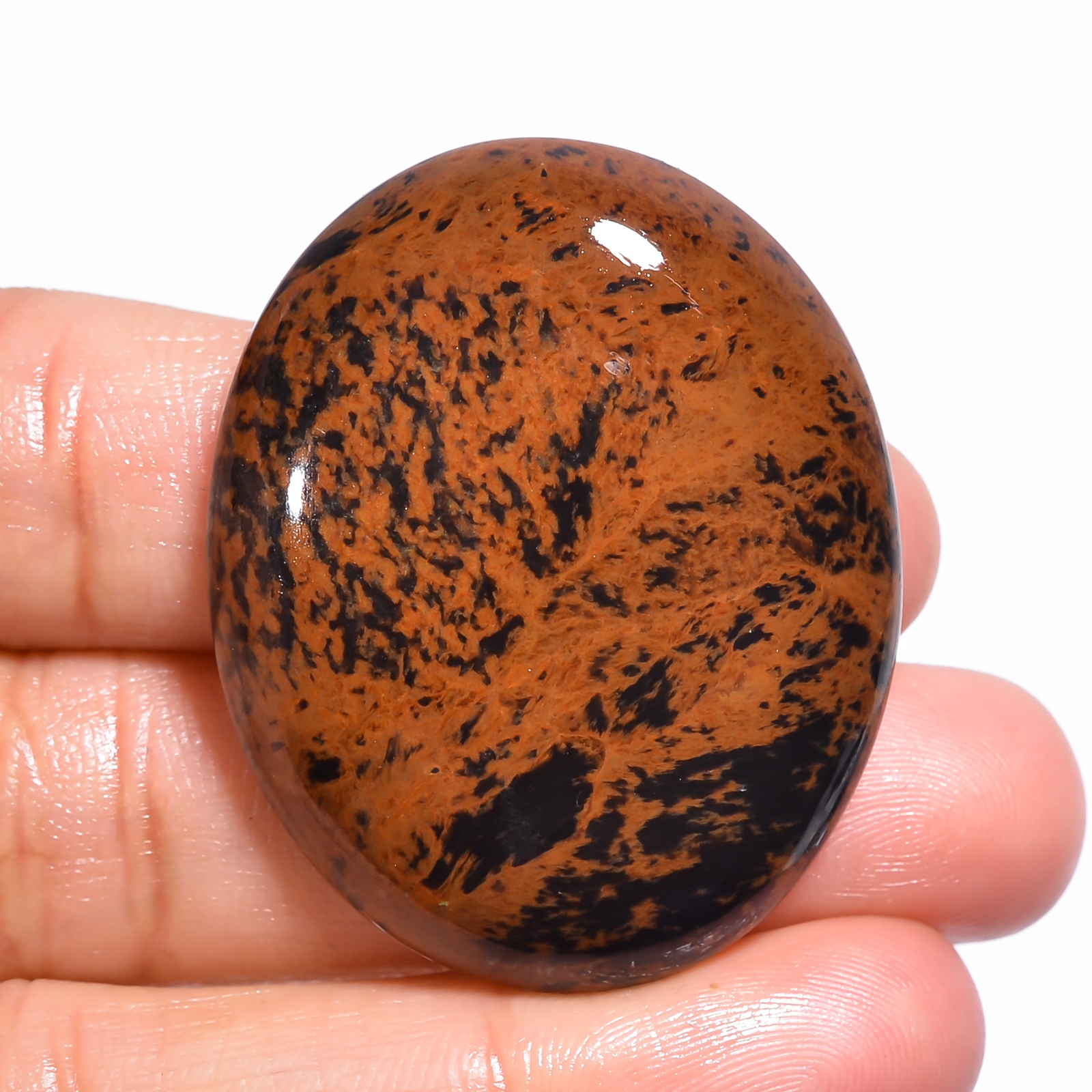 Natural Mahogany Obsidian Oval Cabochon Loose Gemstone 63.5 Ct 39X31X7mm EE26428