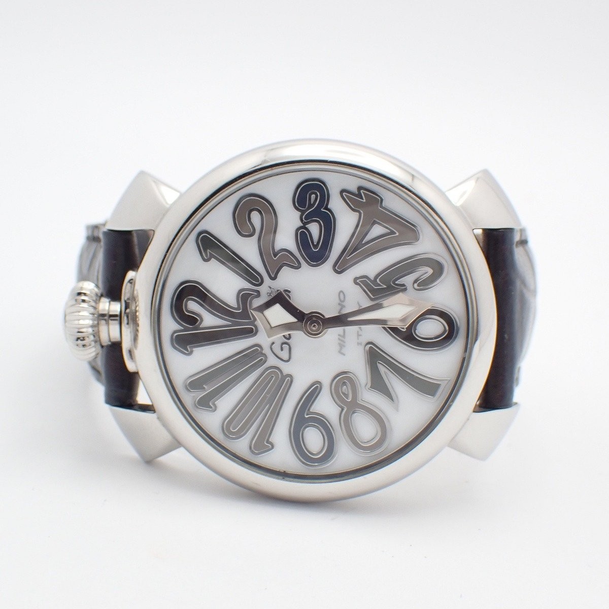 Used GAGA Milano Manuale 40 Quartz Ladies’ Watch Shell Dial Leather Strap 5020 I