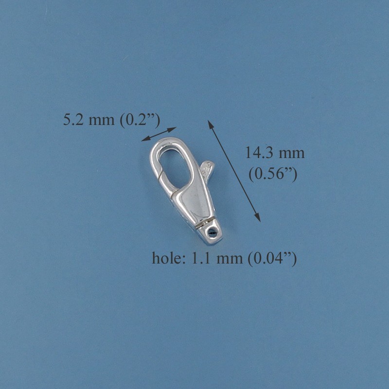 Sterling Silver Lobster Claw Clasp Connector with Swivel Ring 14.3mm #44106