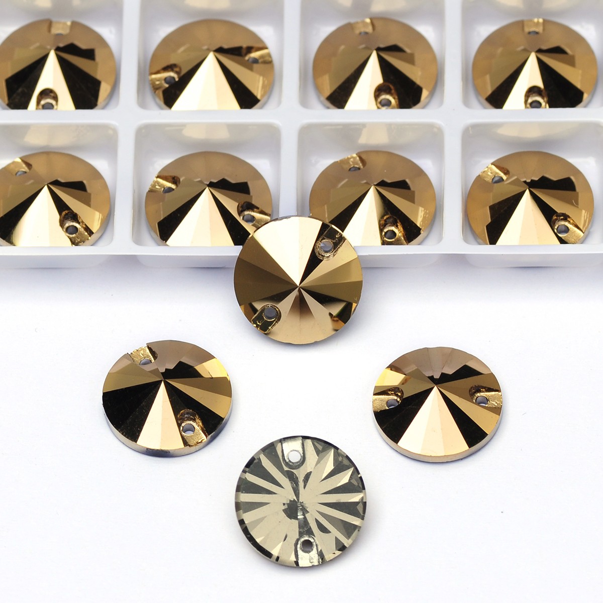 Wholesal Aurum Color Different Shape and Size Sew on Rhinestones DIY Sewing Bead