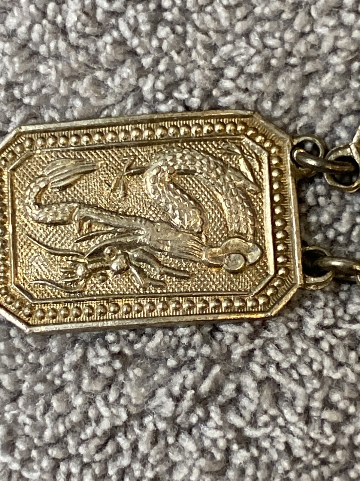 Vintage Chinese Export Silver Motif Panel Link Bracelet