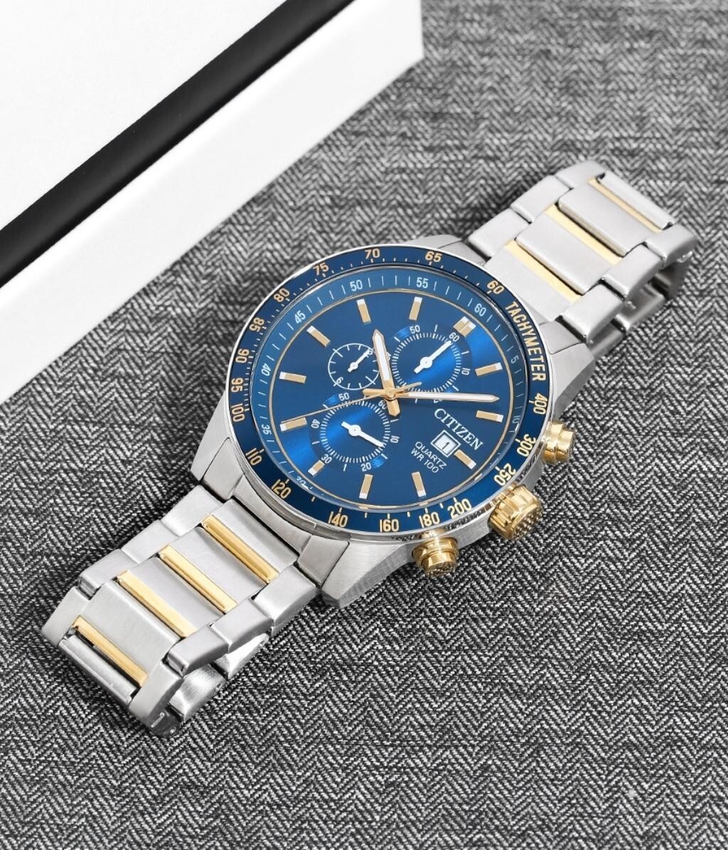 Citizen AN3684-59L Blue Analog Gold Tone Chronograph Quartz Men’s Casual Watch