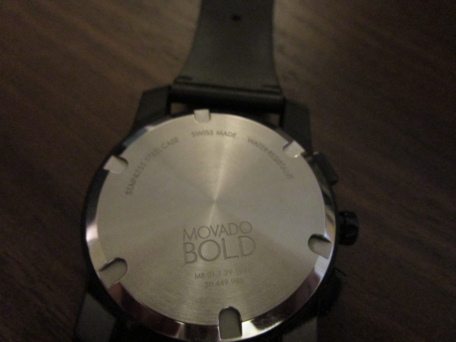 movado bold black and bronze face mb .01.1.29.1945 genuine leather band