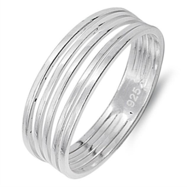 USA Seller 5 Row Ring Sterling Silver 925 Best Price Plain Jewelry Selectable