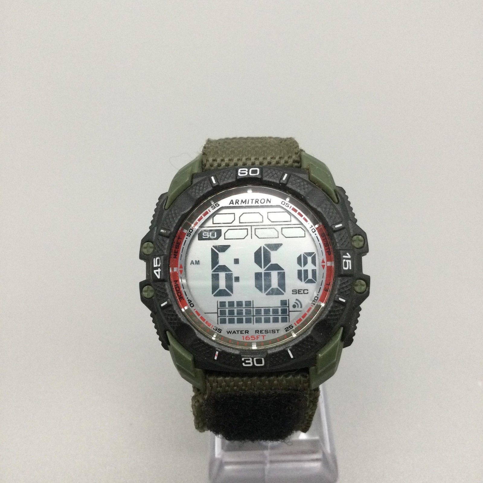 Armitron Pro Sport Mens Watch 44mm Digital Green Nylon Backlight 50m WR Alarm