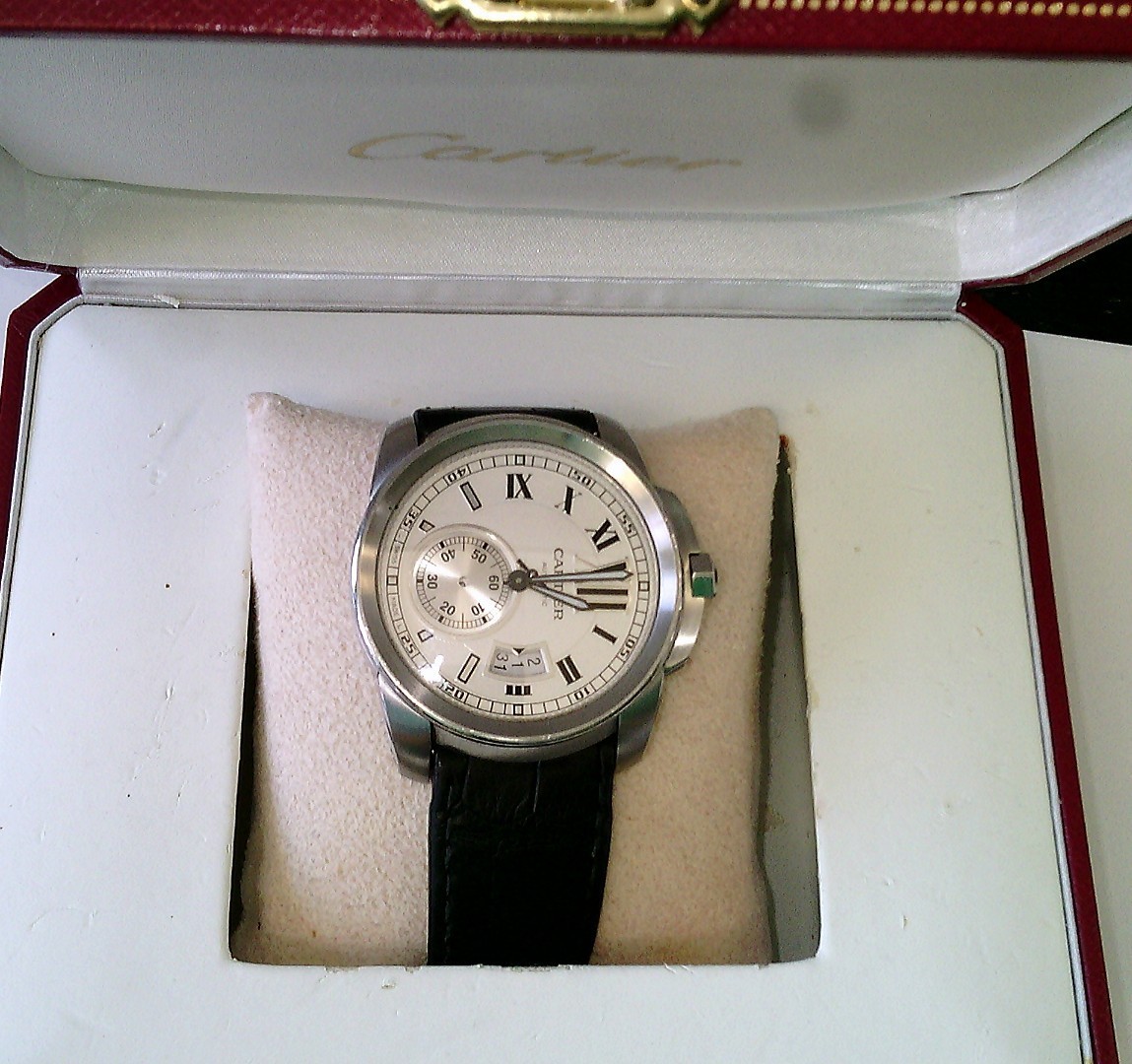2017 Cartier Calibre de Cartier 42mm. Auto. Leather. FULL SET. NEEDS WORK.