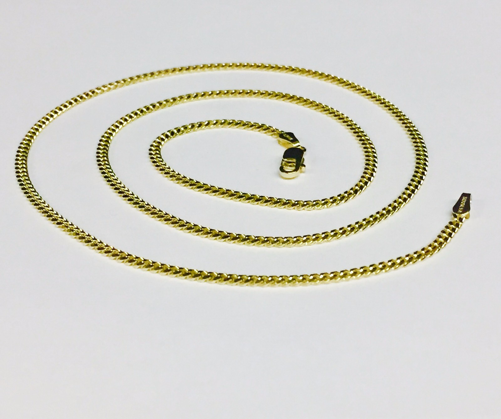 14k Yellow Gold 16″ Solid Gourmette Curb Link 2mm 5.4 gram Pendant Chain Necklac