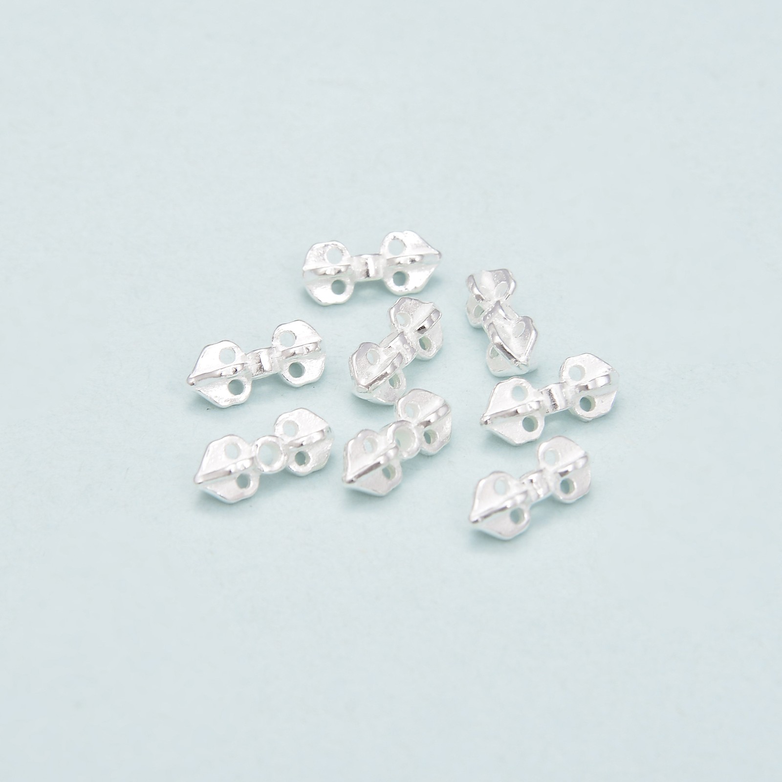 Sterling Silver Double Point Beads Size 4x10mm, 9pcs per Bag (4x10mm)