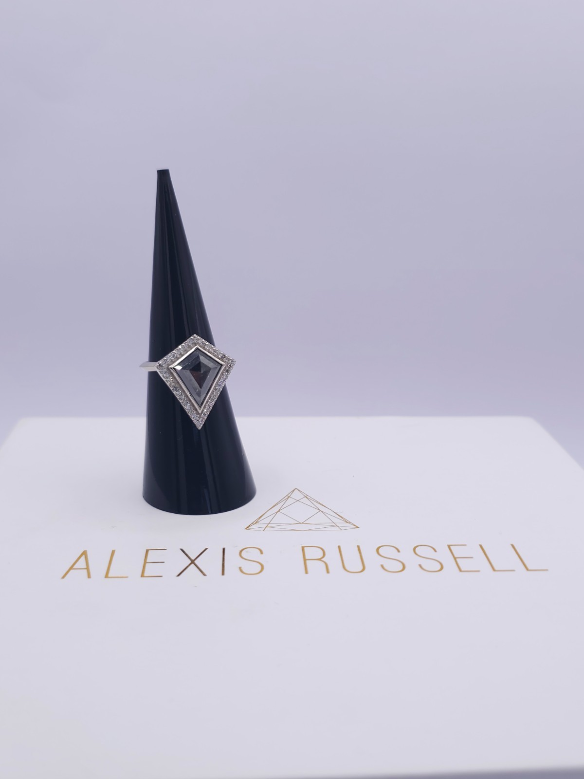 2.41 CTW Center Stone Kite Diamond Alexis Russell Engagement Ring size 5.5 14kt