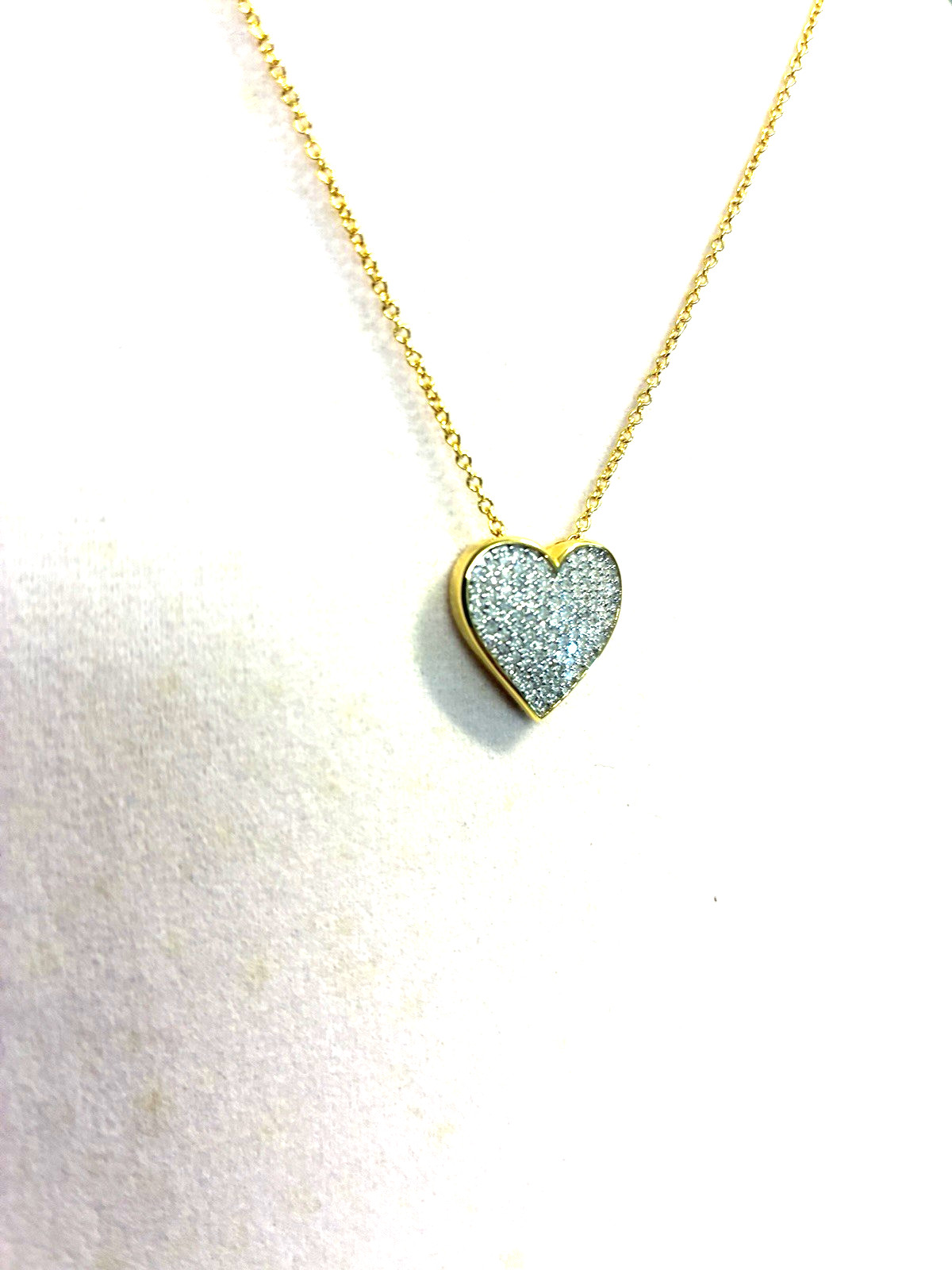 AFFINITY DIAMONDS HEART PENDANT NECKLACE, 14K GOLD PLTD STERLING SILVER (M4758-5