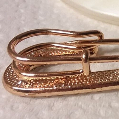 3″ Gold Tone Rhinestone Safet Pin Brooch Marked “X” 07-01-2024
