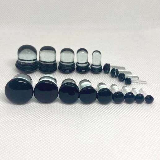 Black Single Flare Glass Plugs 8g – 5/8″