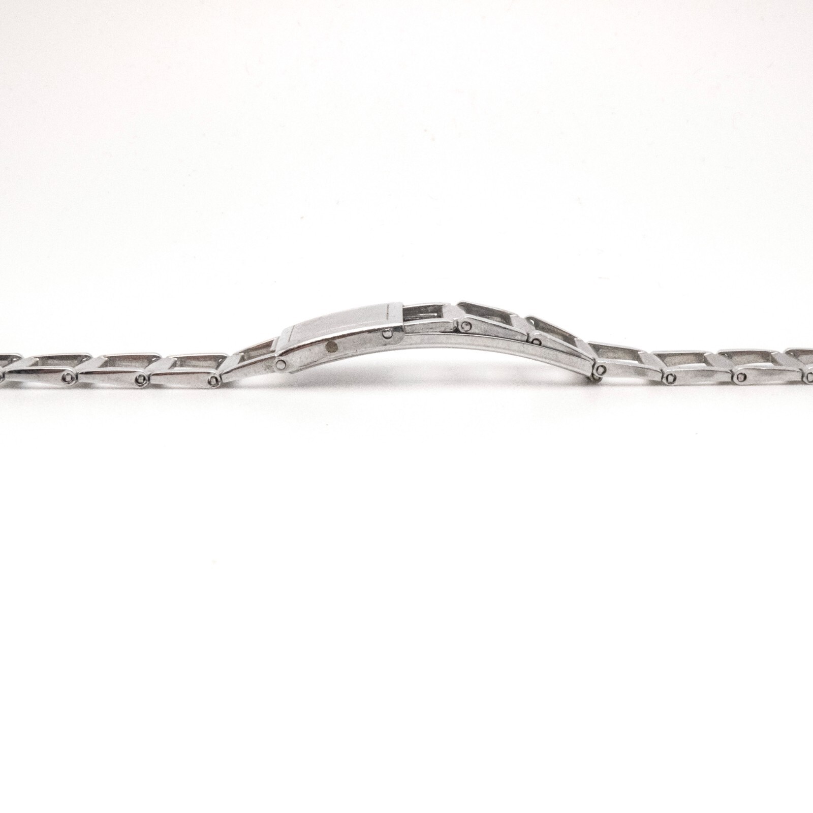 Vintage 10.8 mm ladder style open link wristwatch bracelet with trifold clasp