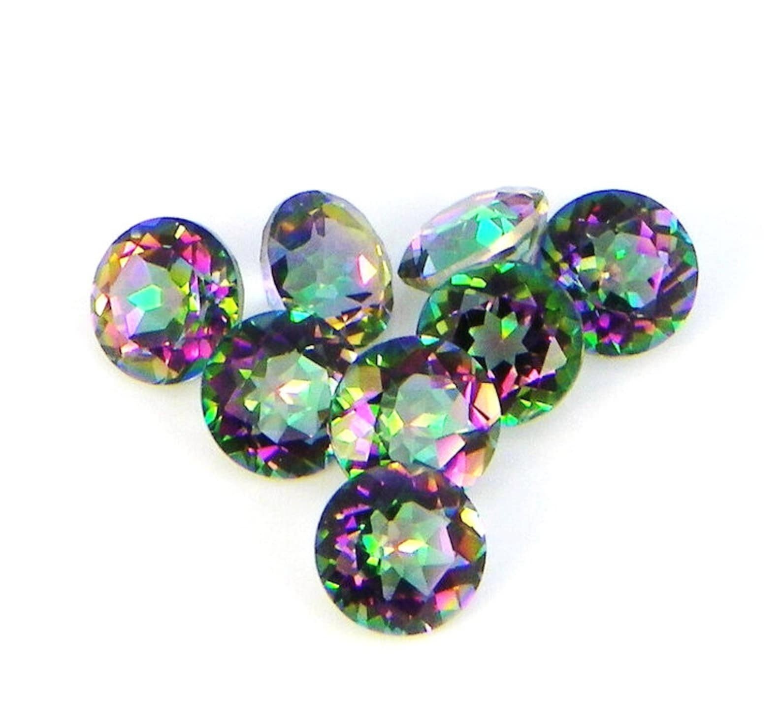 Natural Mystic Topaz Round Faceted Cut 4mm To 12mm Loose Gemstone