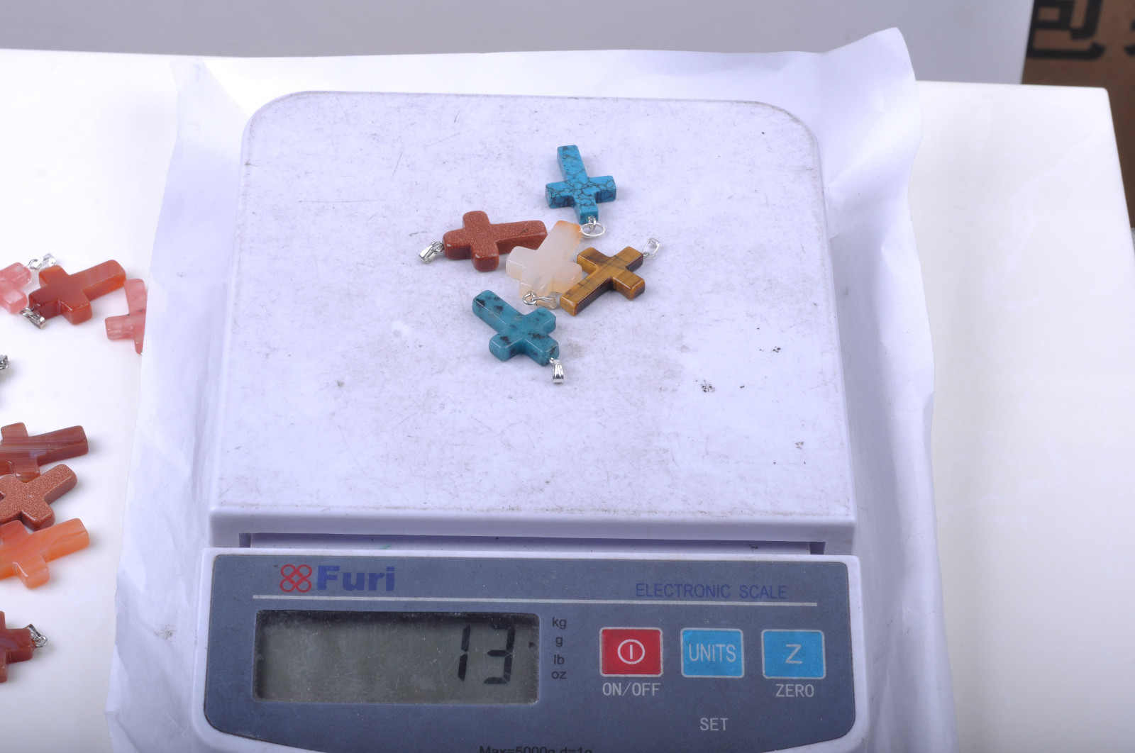 10pcs mass mixed natural stone cross necklaces pendants jewelry party gifts