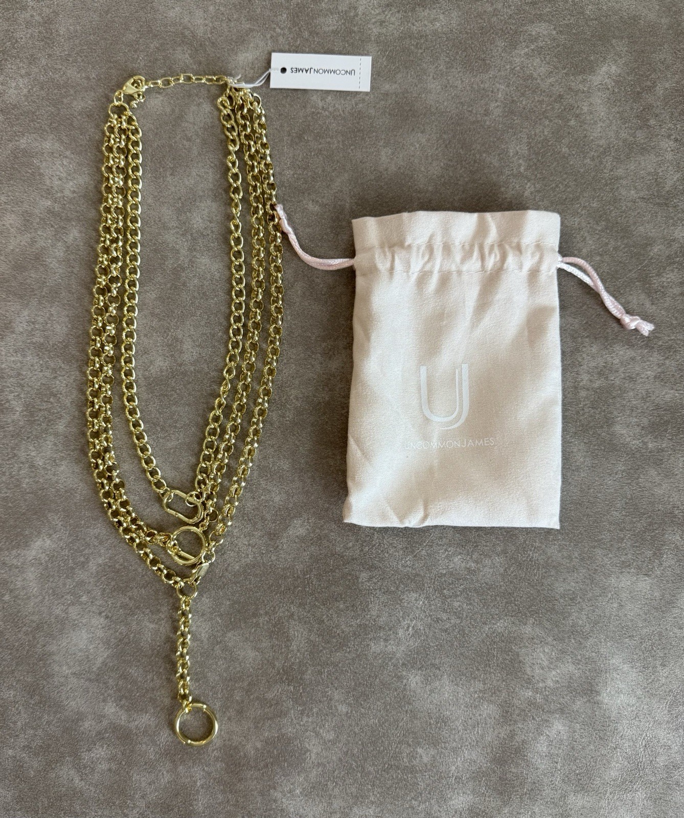 Uncommon James Luxe Layered Gold Necklace 14K Gold Plated Brass NWT