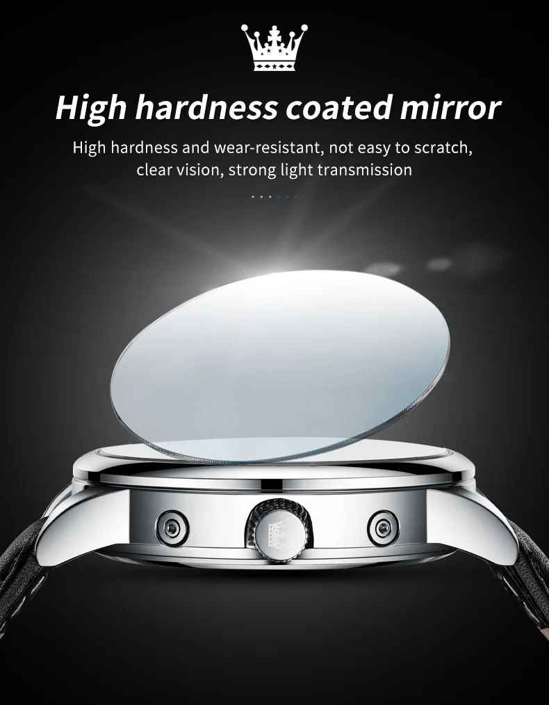 Waterproof Quartz Watch Men’s OLEVS Luminous Luxury Leather Men Business Strap