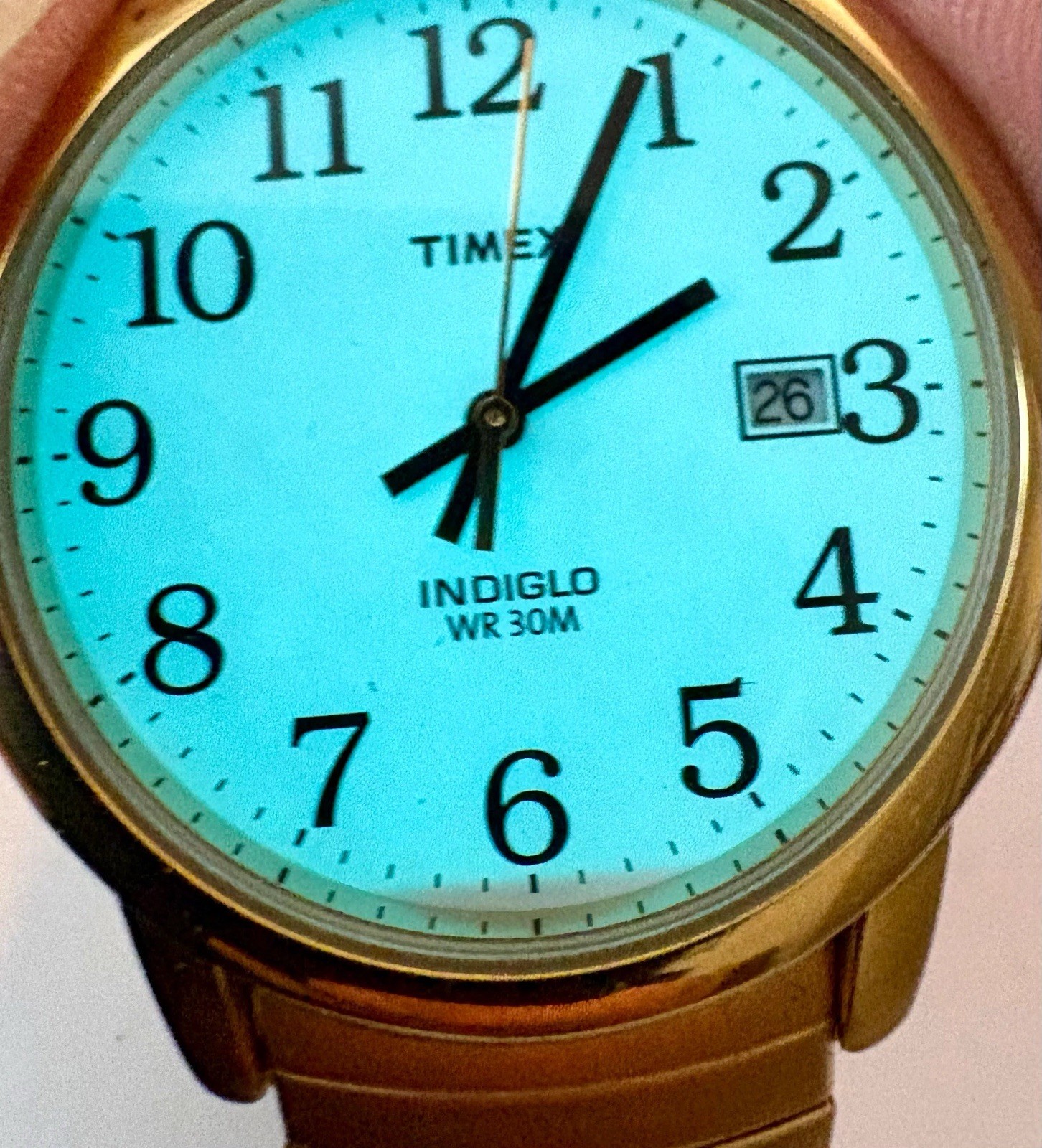 Timex Easy Reader Gold-Tone Expansion Band Watch (with Indiglo light-up dial)