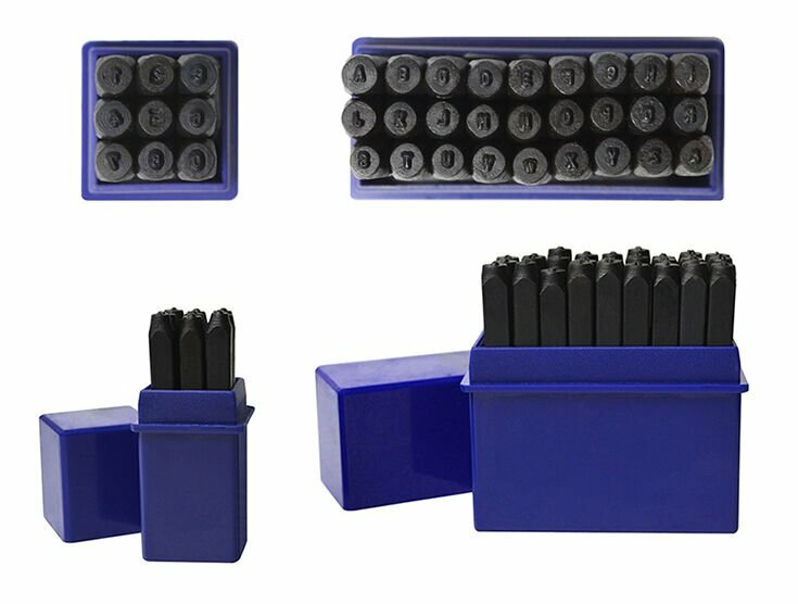 1/16″ 1.5 MM Letter Number Punch Stamp Metal Steel Gold Silver 36 Piece Set