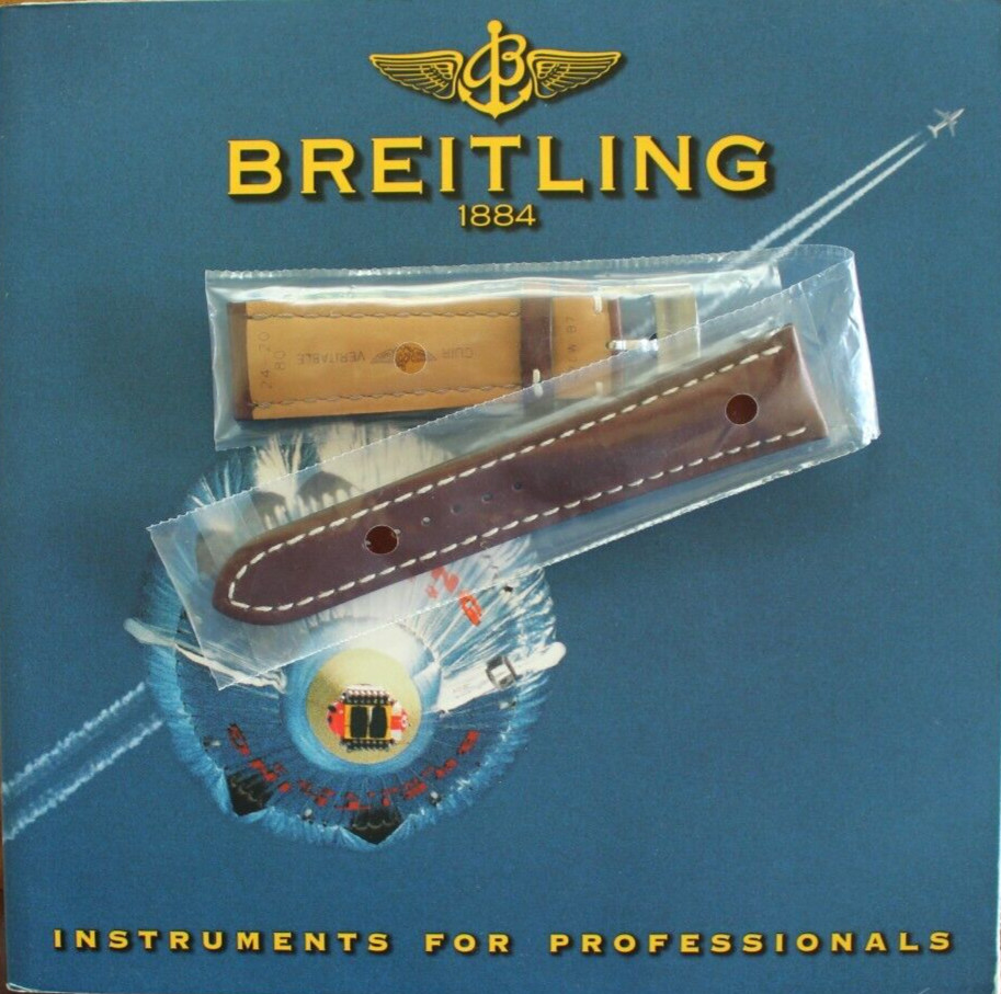 BREITLING 443X 24-20 BROWN DELUXE CALF TONGUE BUCKLE WATCH BAND WATCHBAND STRAP