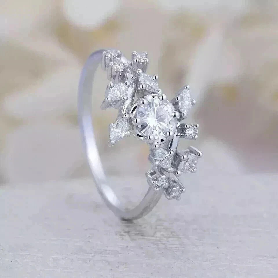 2Ct Round Cut Lab Created Diamond Women’s Engagement Ring 14K White Gold Plated