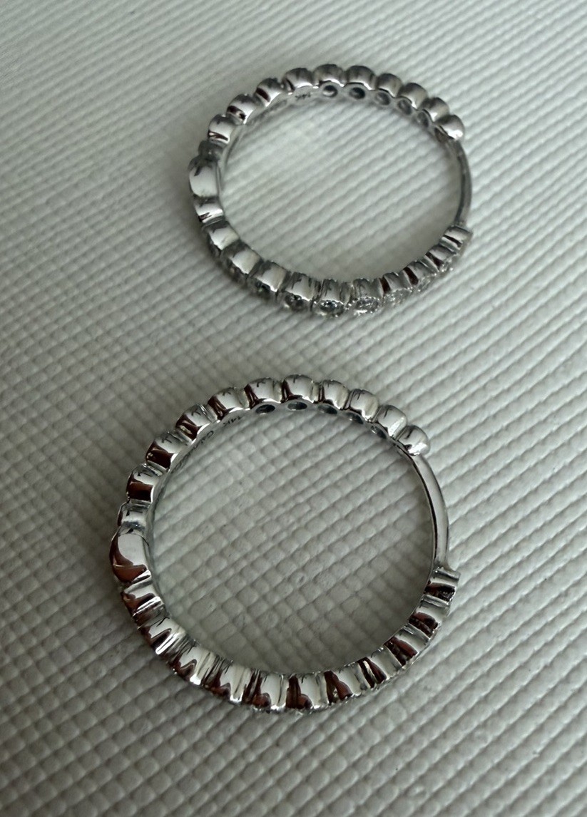 Gabriel & Co. 14K White Gold Diamond Huggies Earrings
