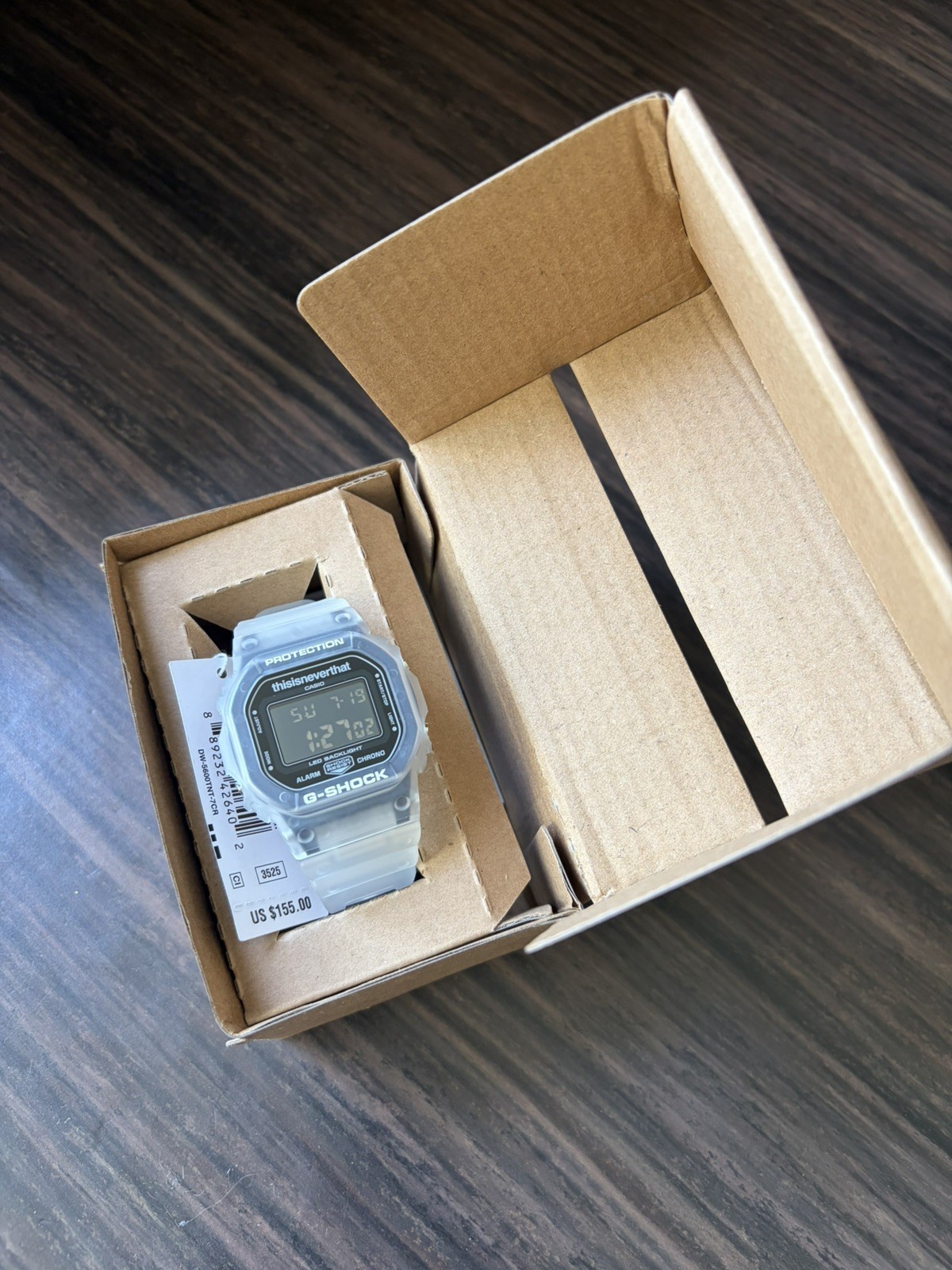 Casio G-Shock x thisisneverthat DW-5600TNT-7 Transparent Watch