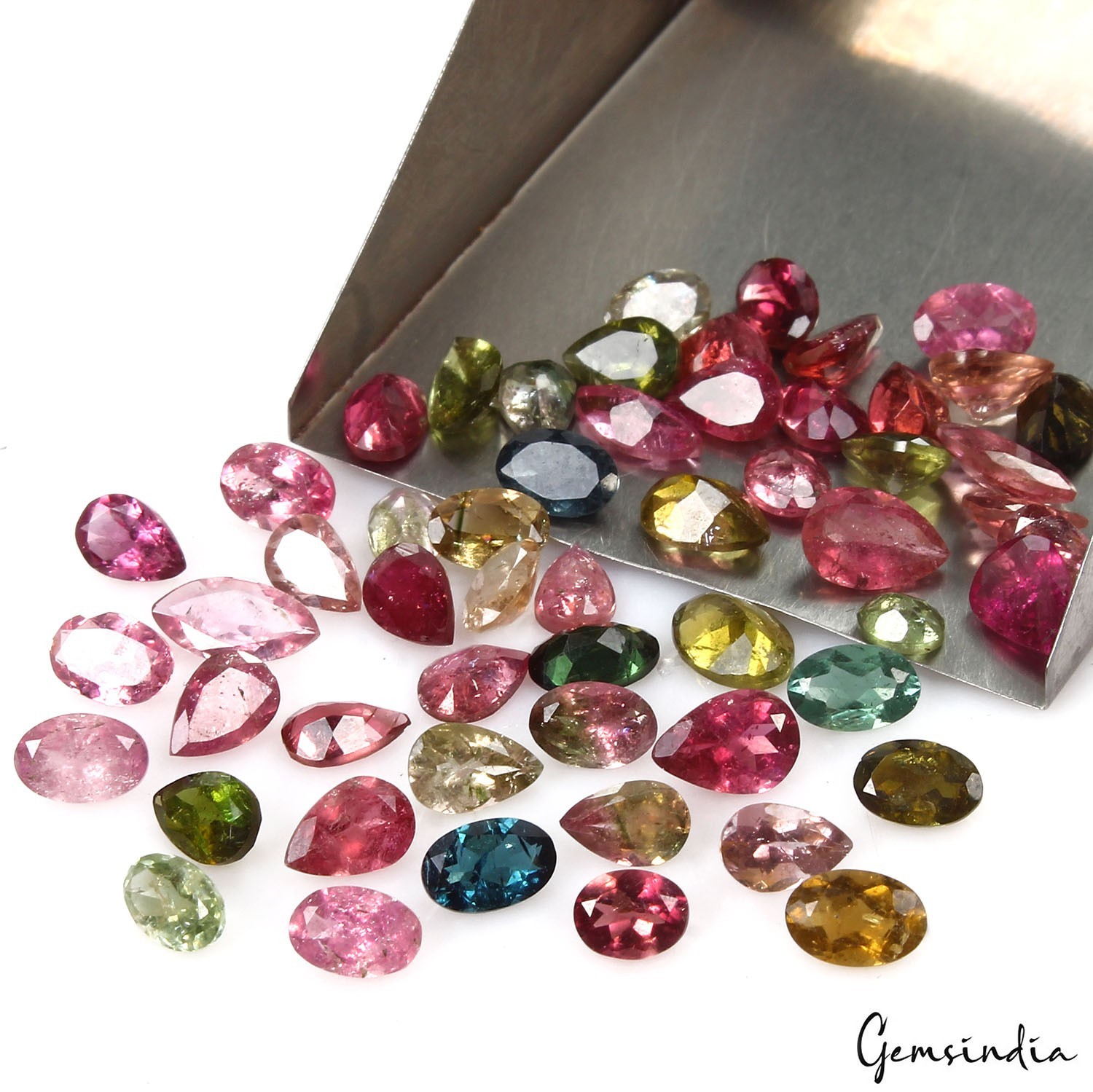 55 Pcs Natural Tourmaline Multi Color 4-7mm Loose Mix Cut Mozambique Gemstones