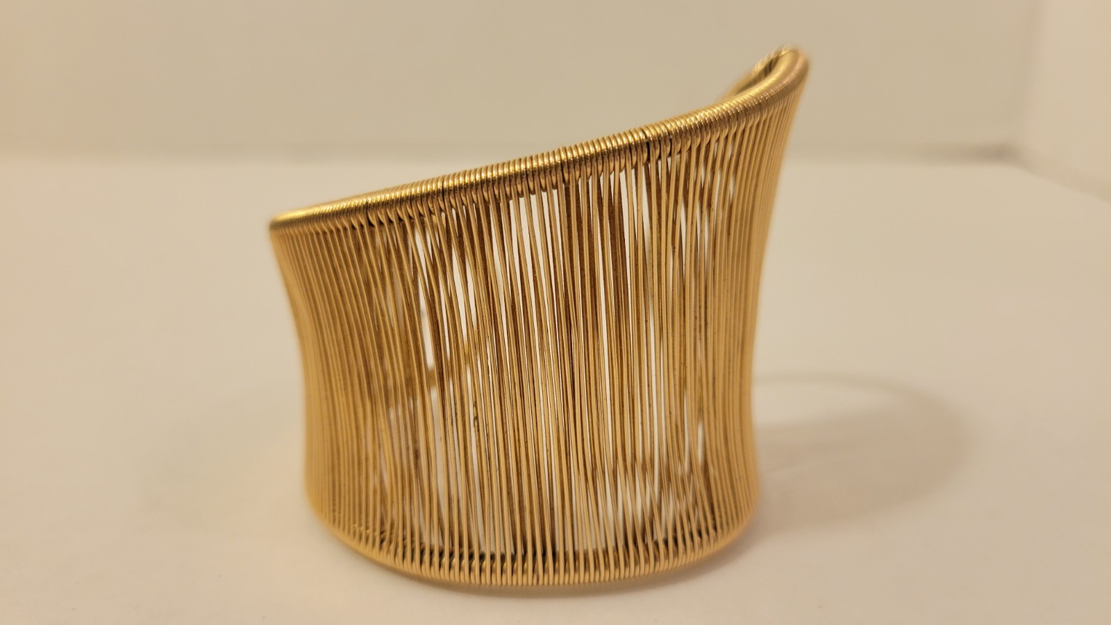 Tana Acton Cuff Bracelet 12k Gold Filled Wave Shape, Hand Crafted Adjustable