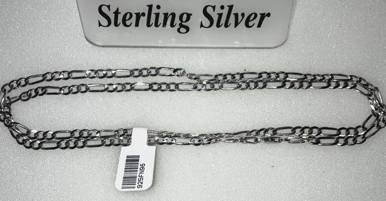 925 Sterling Silver Italy Solid Figaro Link Chain 9.6grams 3.7mm 24inch Necklace