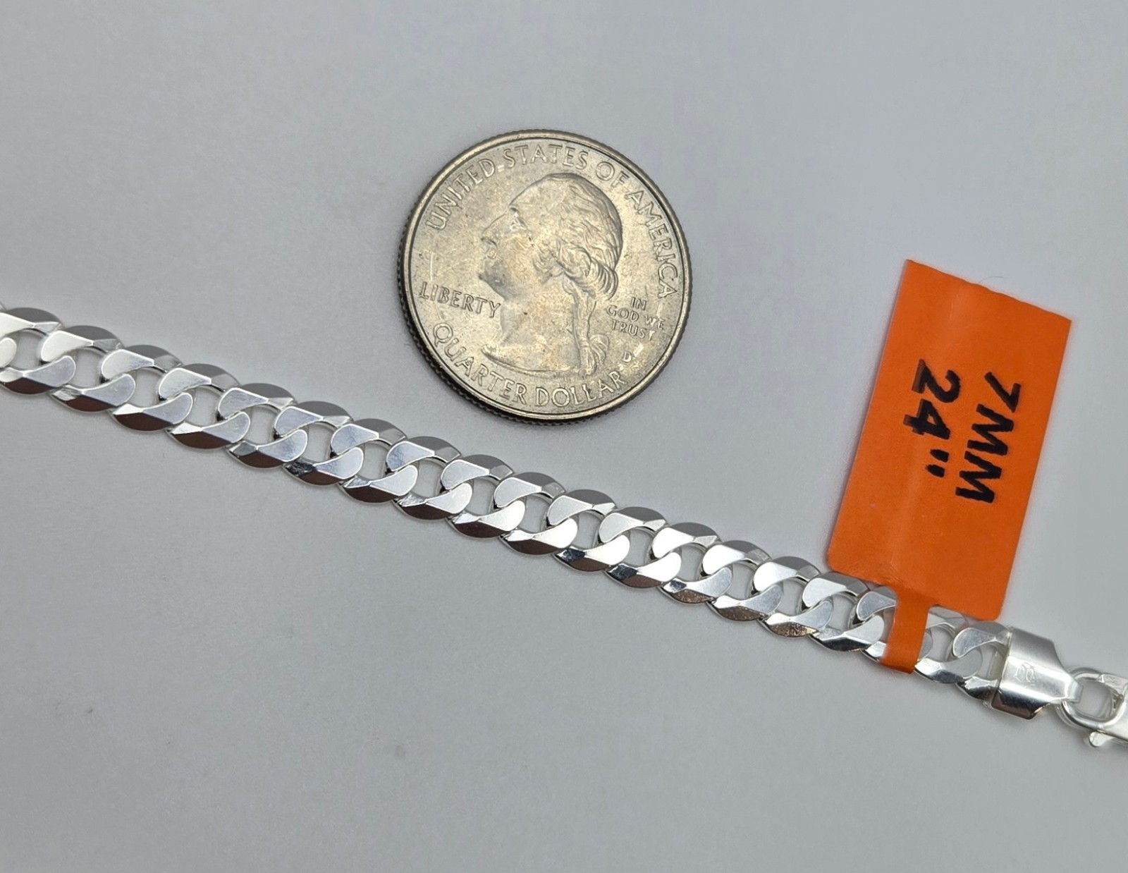 NEW CUBAN CURB Chain Necklaces, 925 Sterling Silver, Italy Handmade, 6mm-7mm