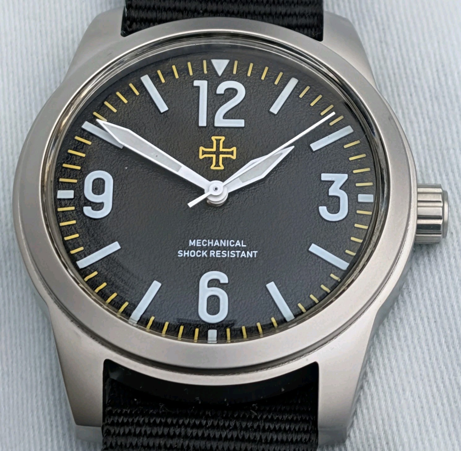 Toujours Pret Mechanical Military Field watch Blasted Stainless steel black 39mm