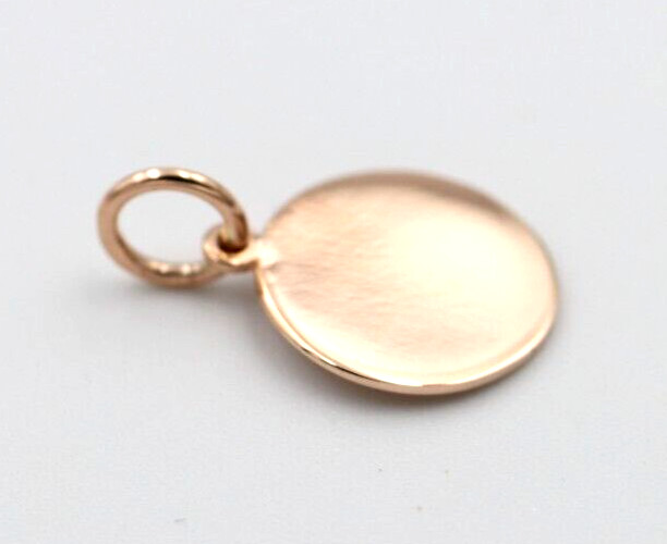 Genuine 9ct 9k Solid Rose Gold 12mm disc round circle pendant – Free Post
