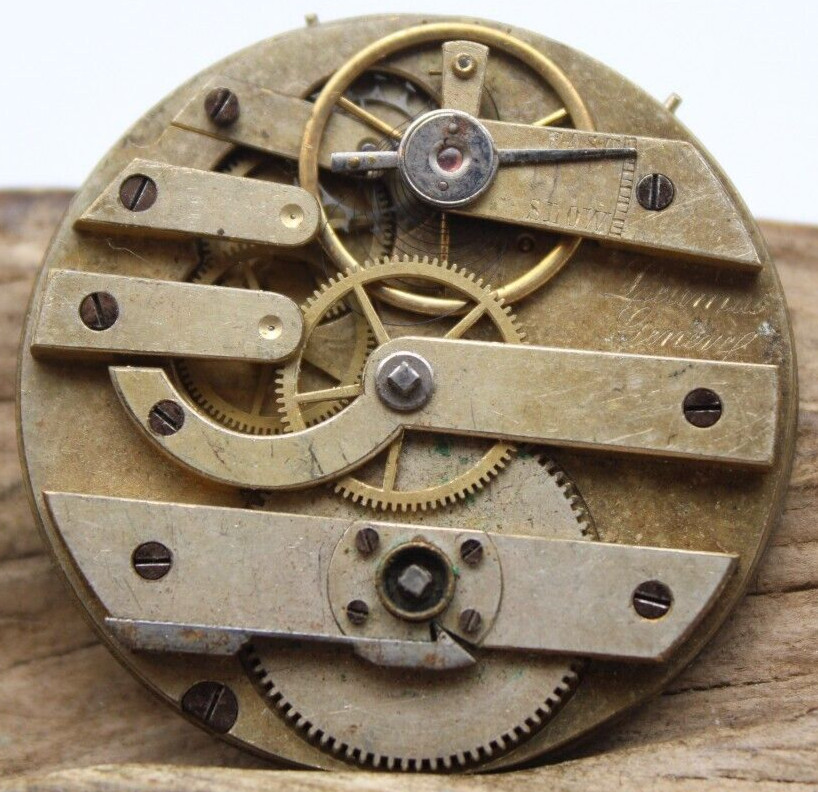 SWISS LEUMAS GENEVA 36763 KEY-WIND POCKET WATCH MOVEMENT 35.6mm (RD2)